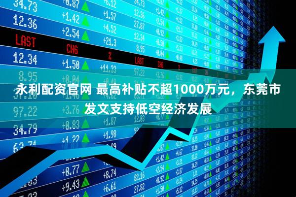 永利配资官网 最高补贴不超1000万元，东莞市发文支持低空经济发展