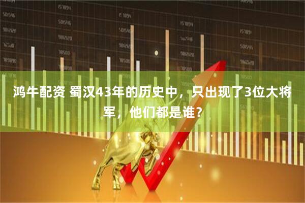 鸿牛配资 蜀汉43年的历史中，只出现了3位大将军，他们都是谁？